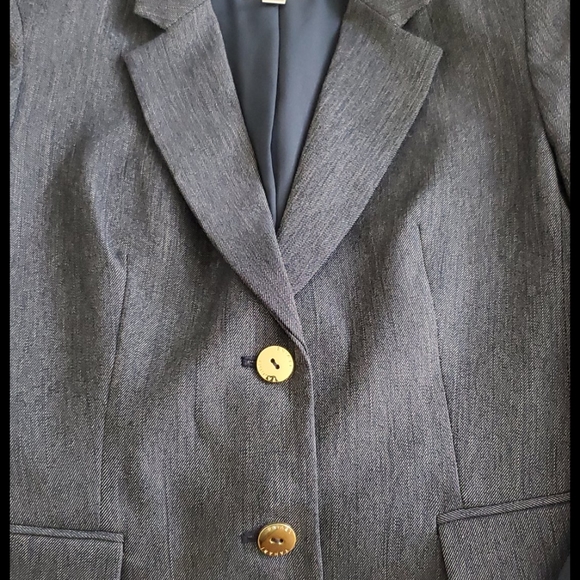 Tahari blue denim color blazer - Picture 3 of 9